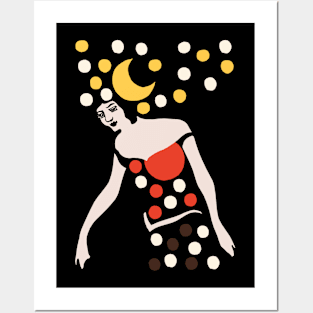 Woman, Star, Moon, and Sun Posters and Art